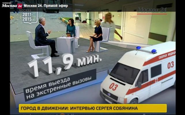 Сергей Собянин: Средняя скорость приезда скорой помощи на вызов 11-14 мин