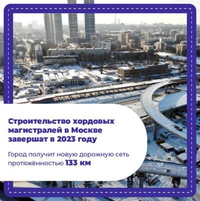Хордовые магистрали откроют в Москве к 2023 году